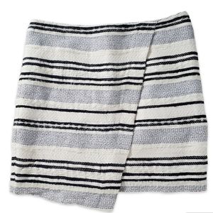 NWOT H&M Mini Skirt Asymmetrical Lined Striped Wool Blend Size 6